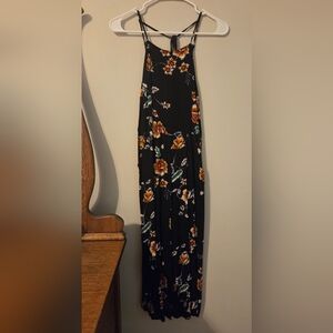 Floral Black Maxi Skirt